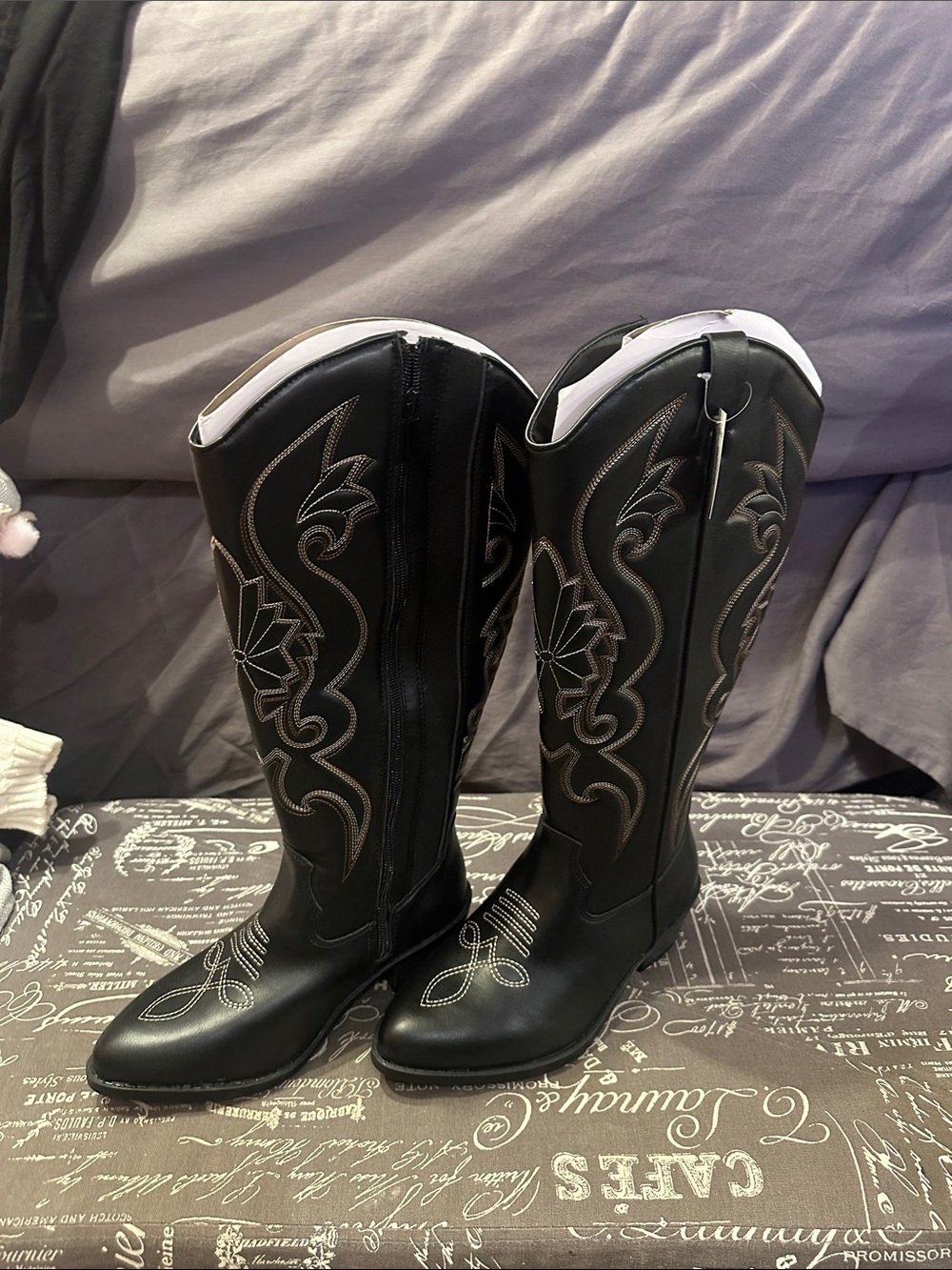 torrid Black Western Knee-High Heeled Boots